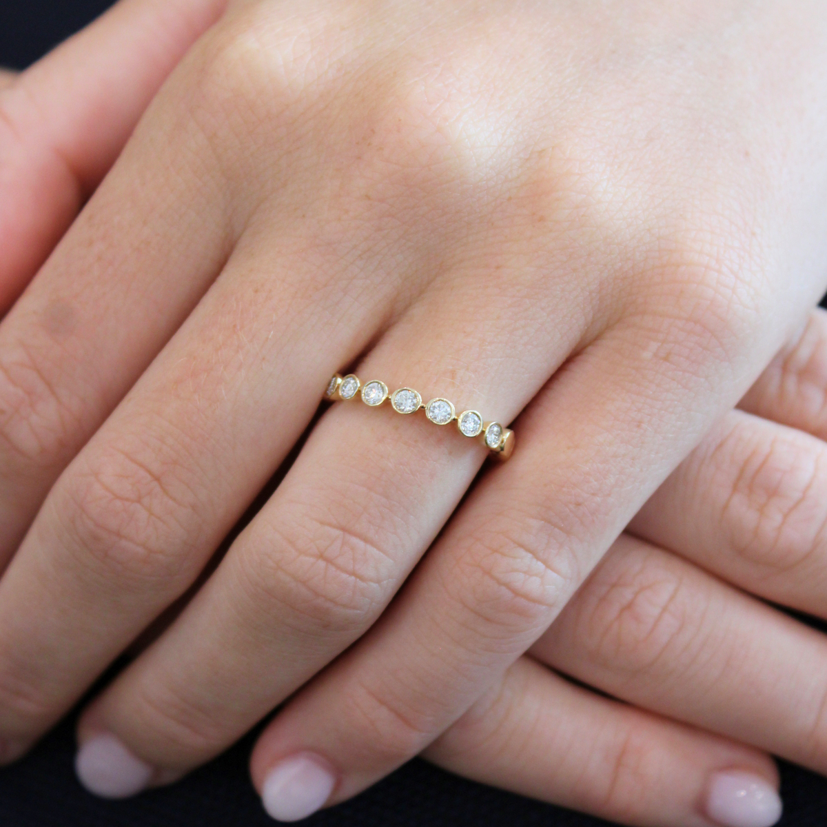 Round Diamond Bezel Band, 0.46 CTTW