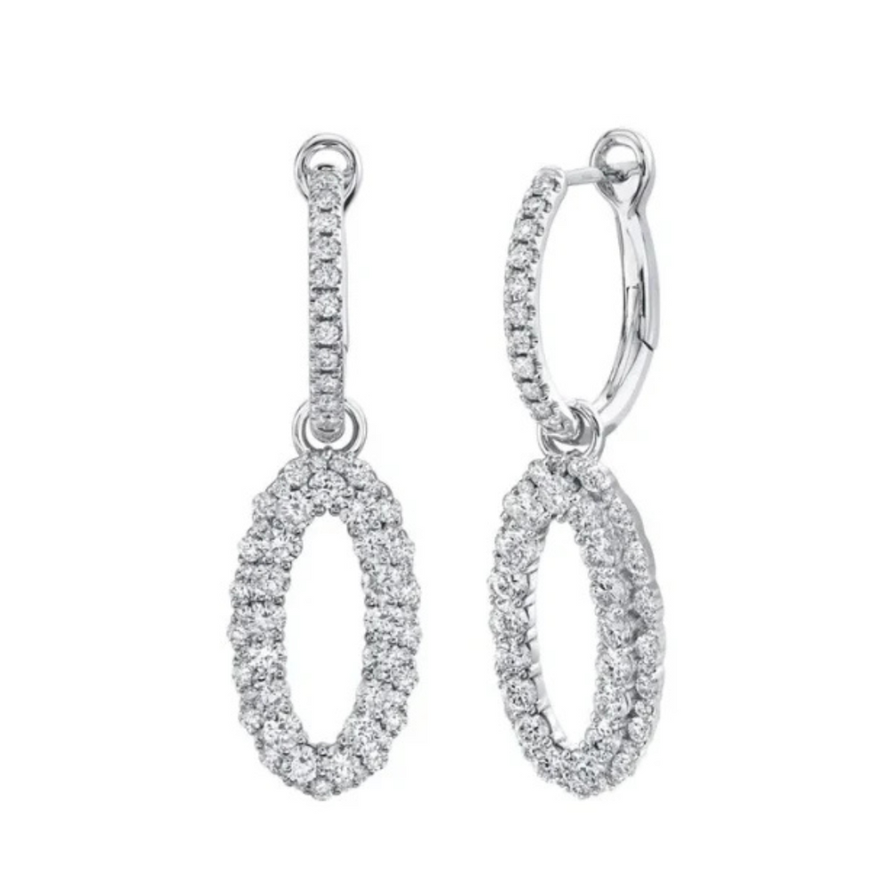 1.60ct Oval Shape Diamond Drop Earrings