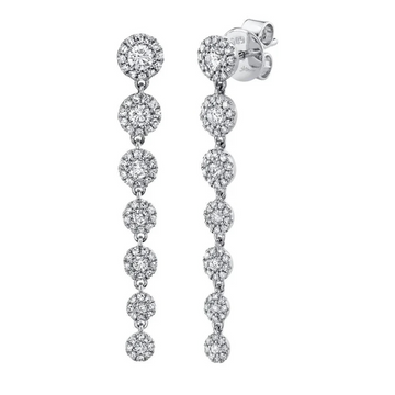0.80cttw Round Diamond Halo Graduated Dangle Earrings - Carter's Collective Fine Jewelry
