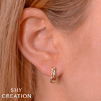 Diamond Double Row Huggies, 0.17 CTTW - Carter's Collective Fine Jewelry