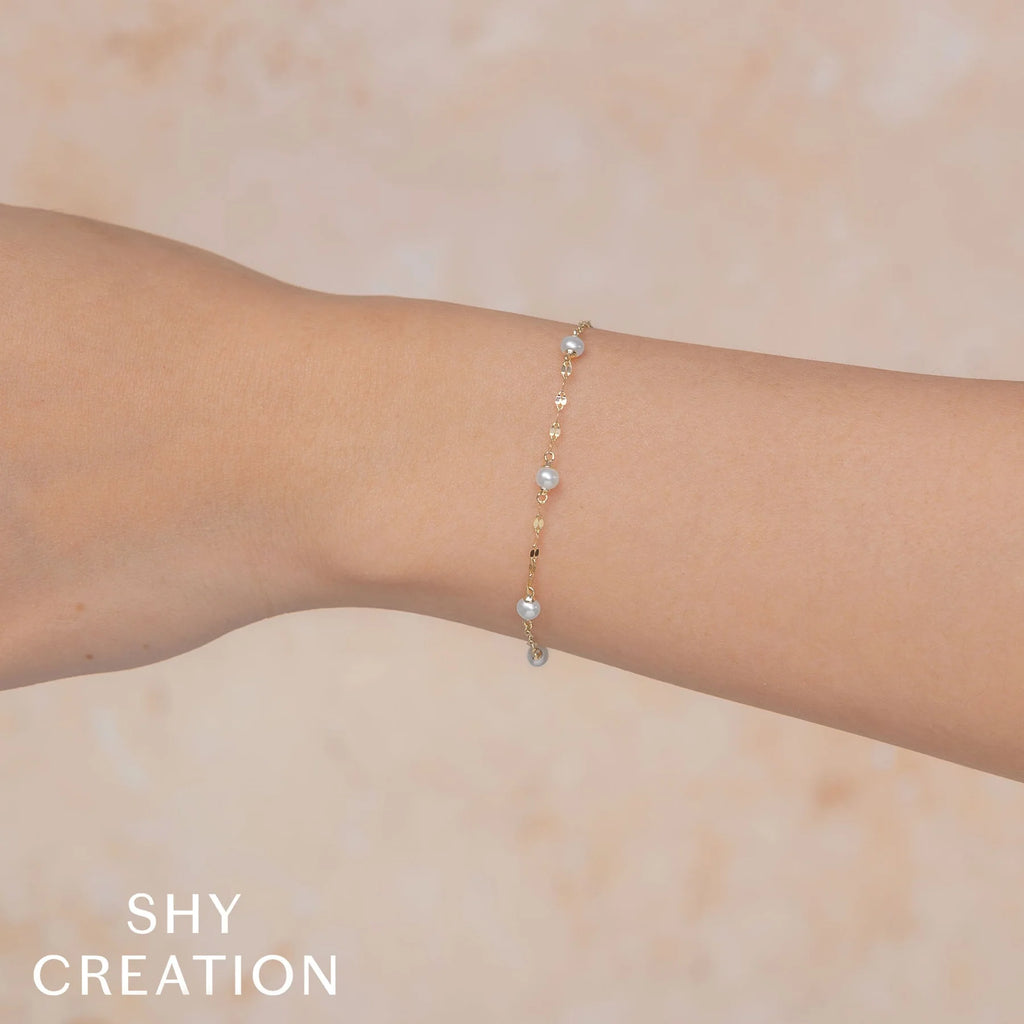 Cultured Pearl Sparkle Chain Station Bracelet - Carter's Collective Fine Jewelry