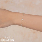 Cultured Pearl Sparkle Chain Station Bracelet - Carter's Collective Fine Jewelry