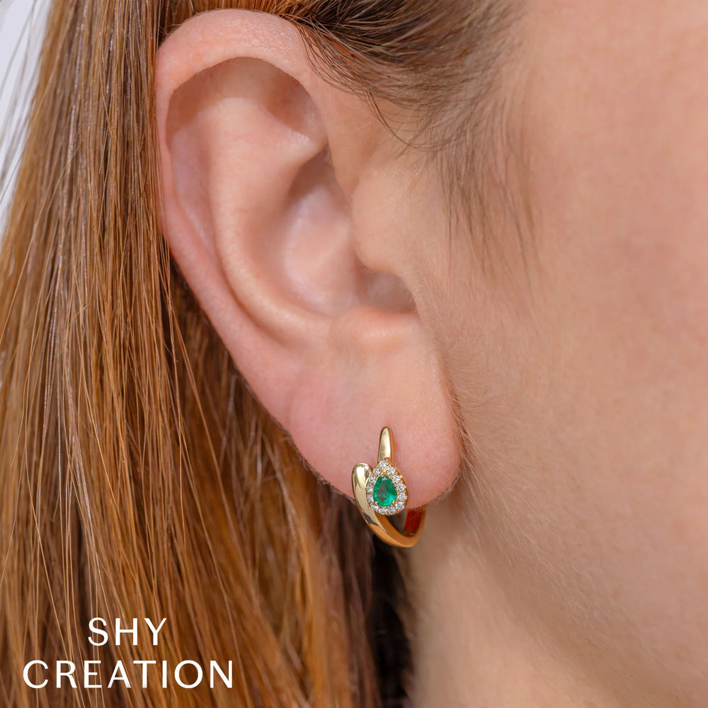 Pear-Cut Emerald Hoop Earrings - Carter's Collective Fine Jewelry