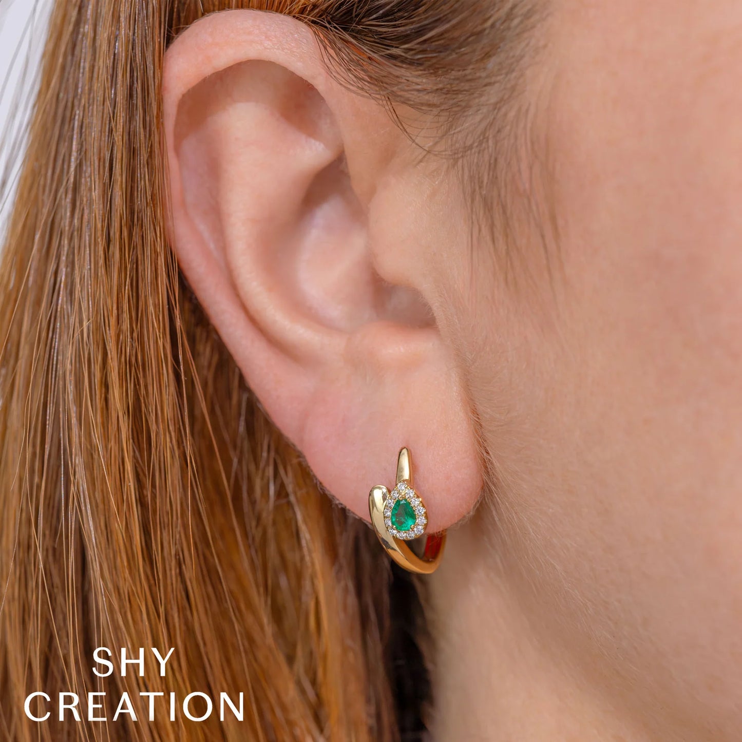 Pear-Cut Emerald Hoop Earrings - Carter's Collective Fine Jewelry
