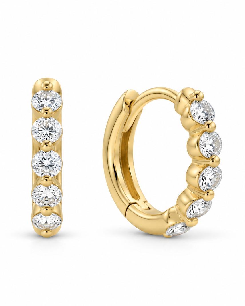Mini Diana Diamond Huggie Hoops