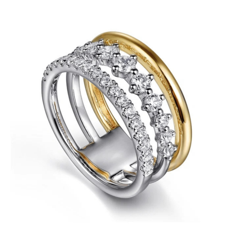 
                  
                    Mixed Metal Trio Diamond Stackable Ring
                  
                