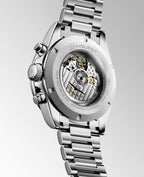 Longines "Conquest Chronograph" Watch with Black Ceramic Bezel and Silver Matte Dial, 42mm - Carter's Collective Fine Jewelry