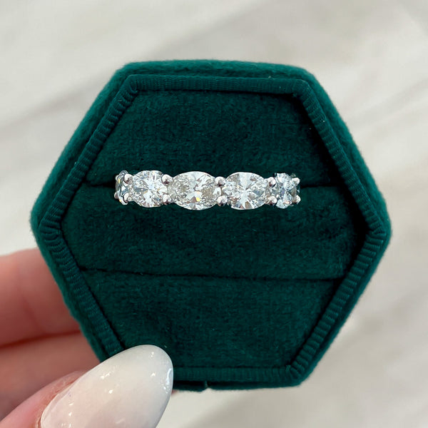 Lab Grown Oval Cut Diamond East to West Eternity Band, 5.75cttw