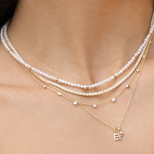 Pearl Birthstone Necklace With Gold Rondelles