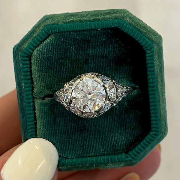 Vintage Natural Old European Cut Diamond Engagment Ring