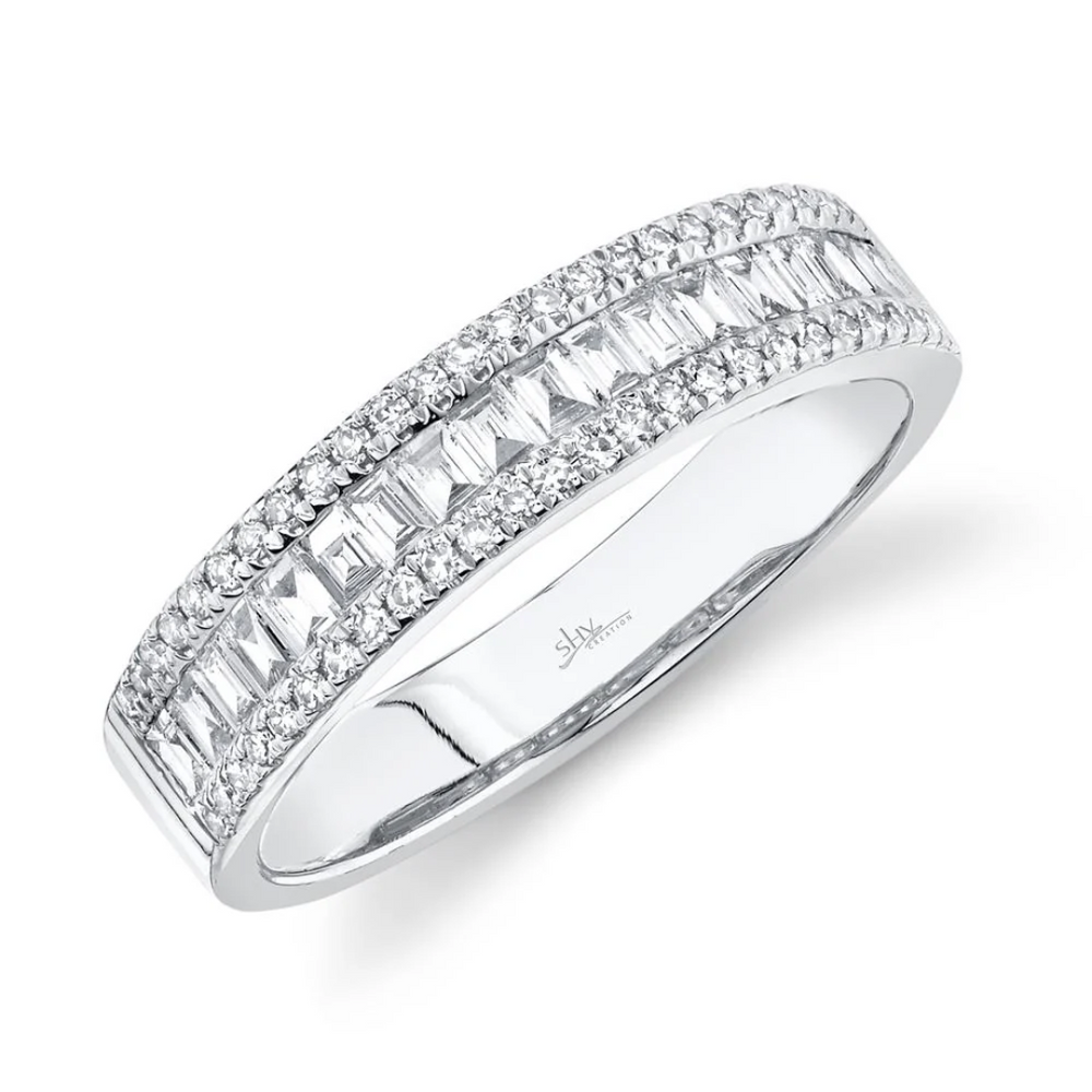 Three Row Baguette Diamond Ring