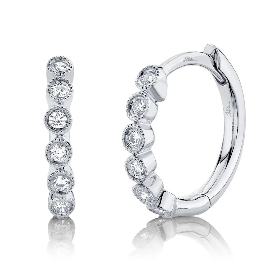 Bezel Diamond Huggie Earring (Pair), 0.11 CTTW - Carter's Collective Fine Jewelry