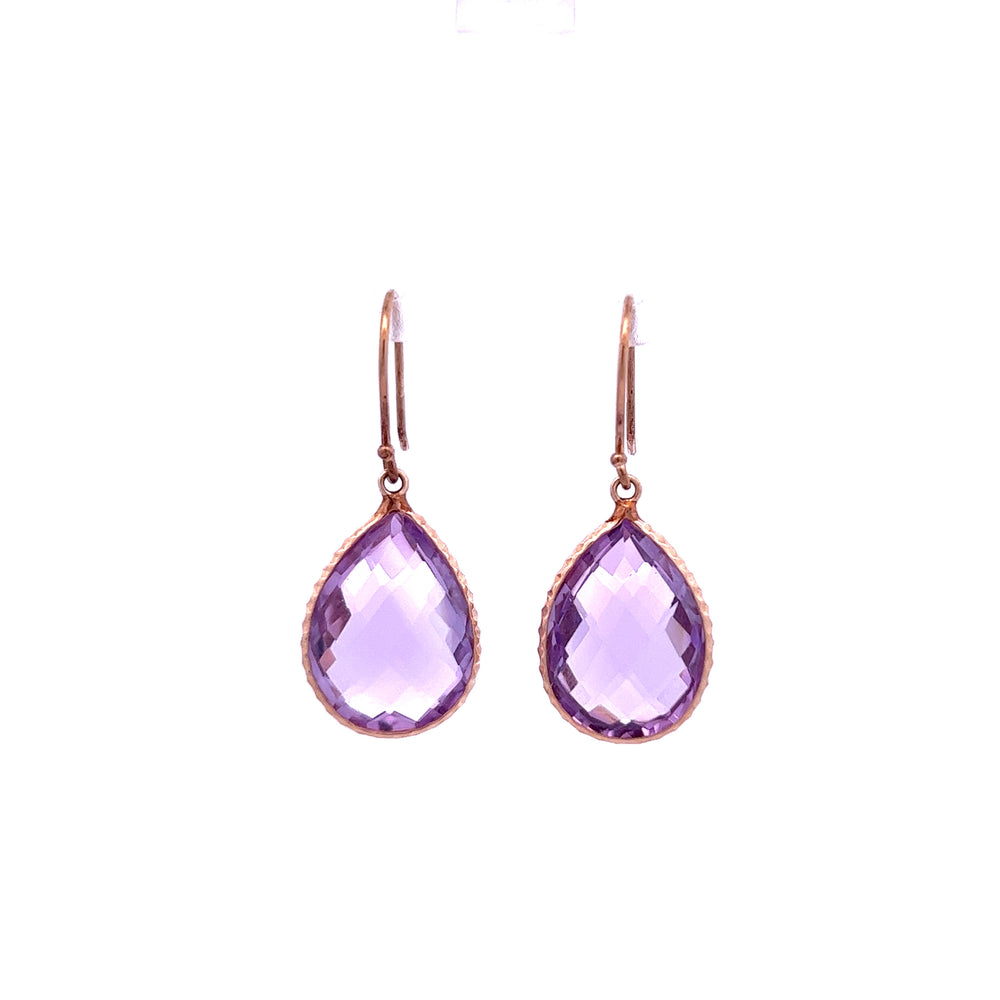 Previously Loved Pear Shape Amethyst Dangle Earrings