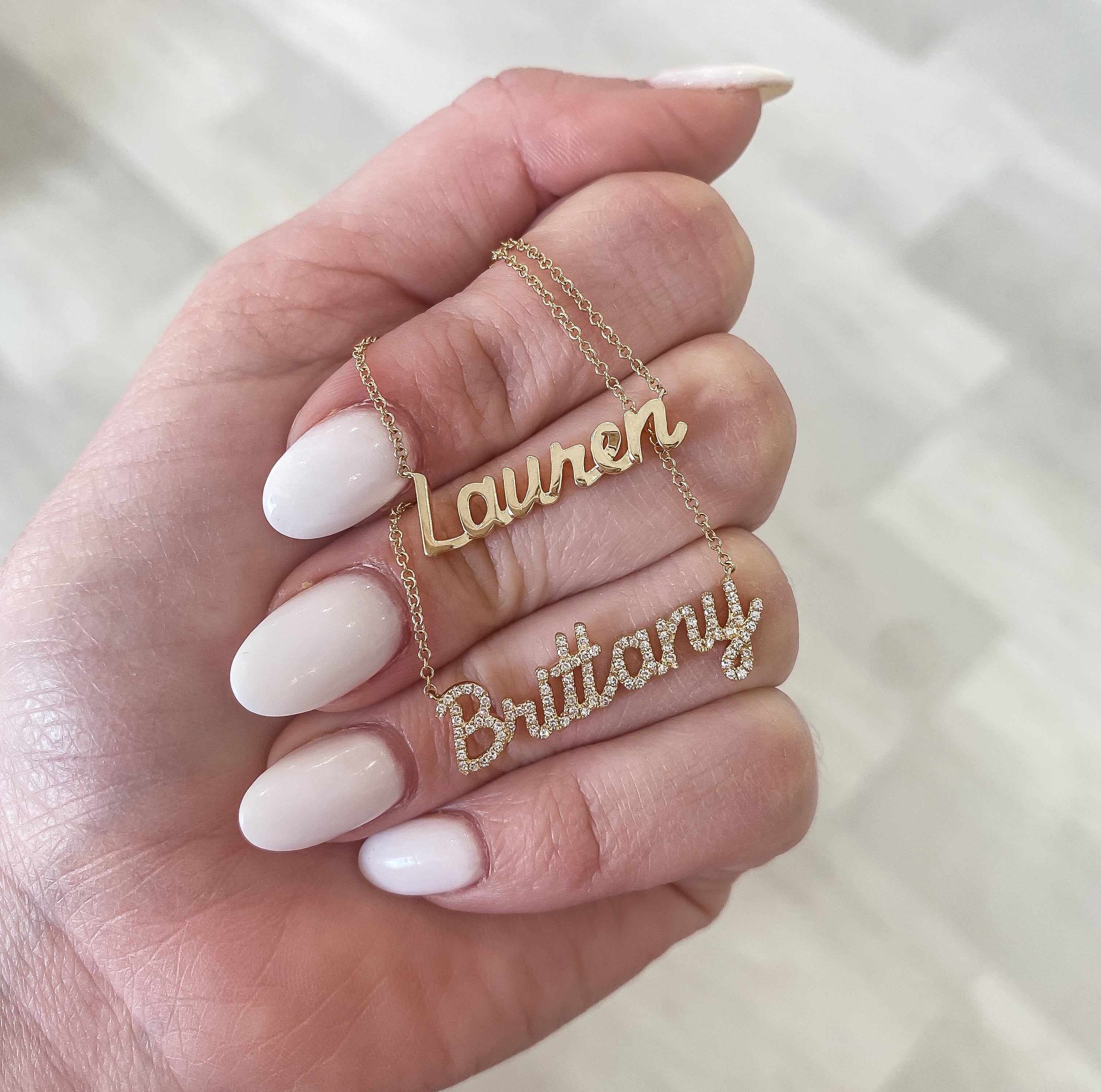 Brittany Diamond Script Name Necklace - Carter's Collective Fine Jewelry