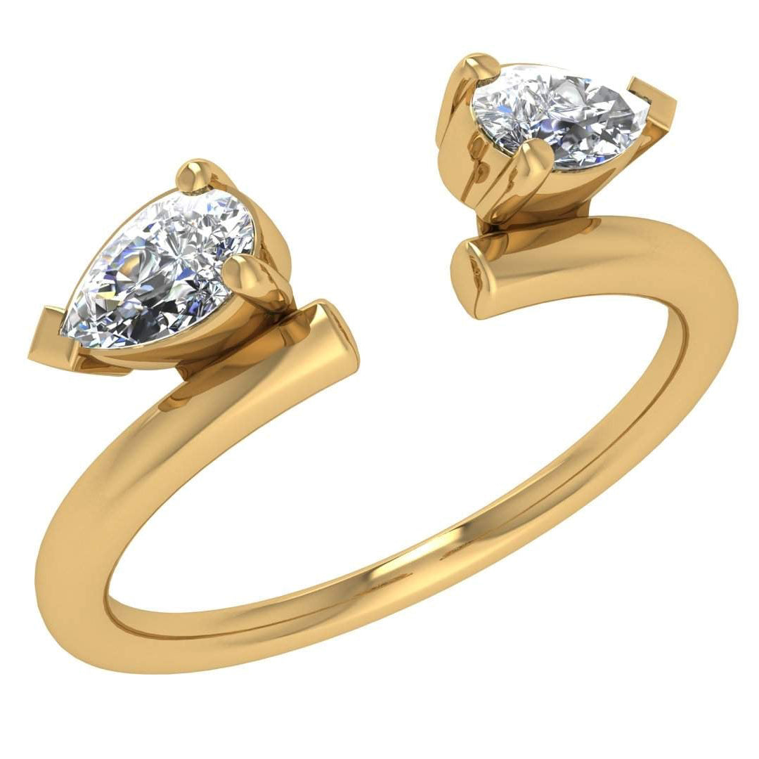 Pear Shape Accent Stone Diamond Ring Jacket, 0.38 CTTW - Carter's Collective Fine Jewelry