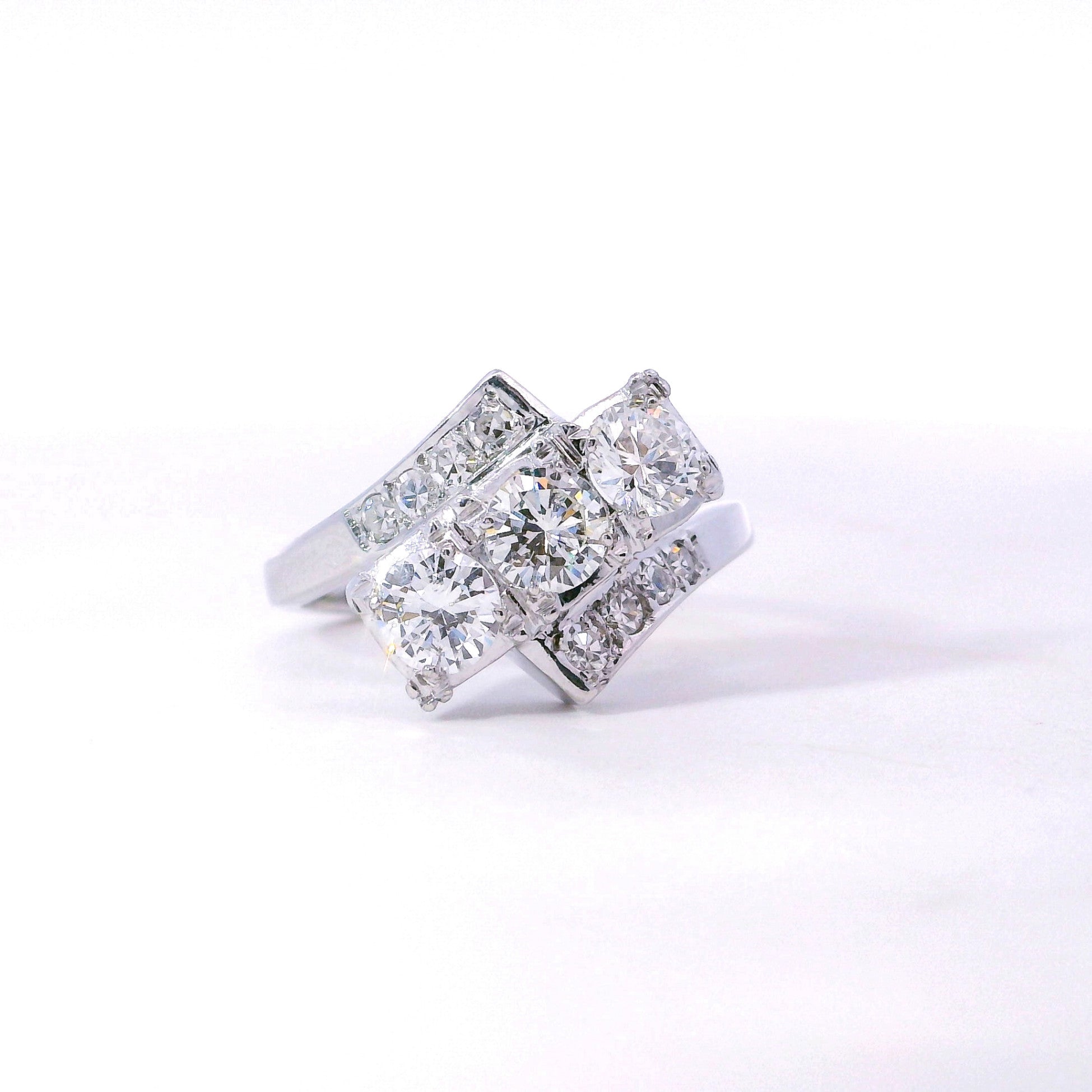 Previously Loved Vintage 3 Stone Diamond Engagement Ring - Carter's Collective Fine Jewelry