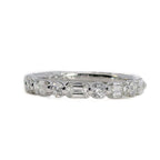Alternating Emerald and Round Diamond Shared Prong Wedding Band, 1.01 CTTW - Carter's Collective Fine Jewelry