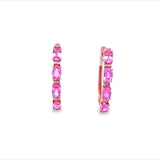 Previously Loved Pink Sapphire and Diamond Hoops