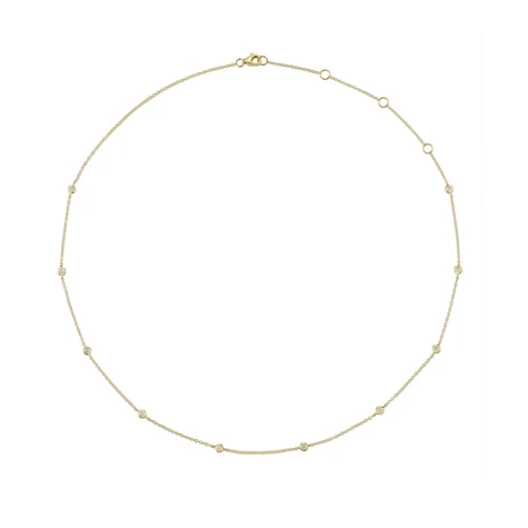 Yellow Gold Diamond by the Yard Necklace, 0.12 CTTW - Carter's Collective Fine Jewelry