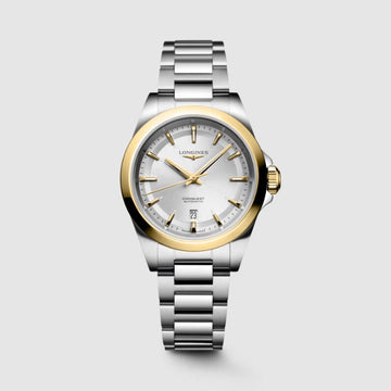 Longines "Conquest" Watch with Sunray Silver Dial, 30mm