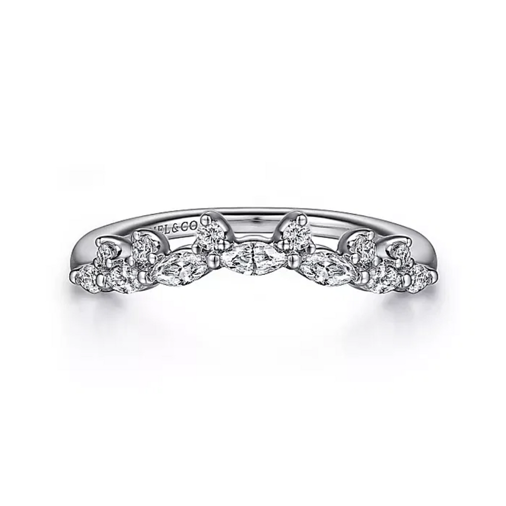 
                  
                    Round and Marquise Diamond Contour Band
                  
                