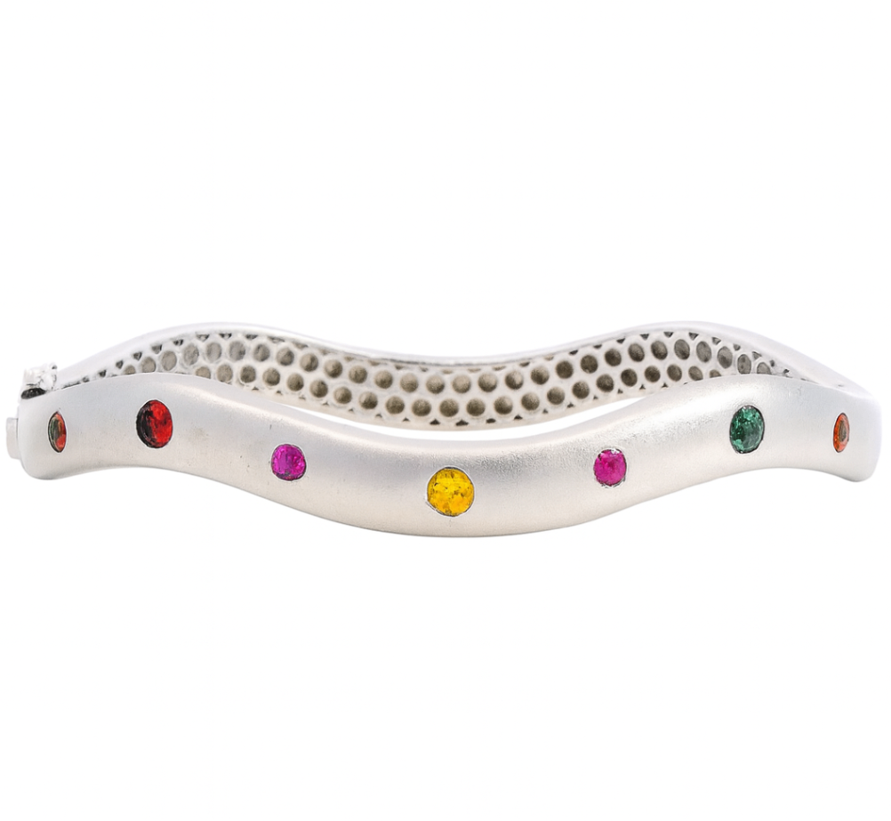 Multi-Colored Sapphire Bezel Set Bracelet, 0.98 CTTW - Carter's Collective Fine Jewelry