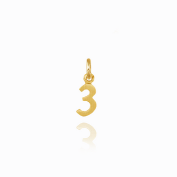 Petite Number 3 Charm - Carter's Collective Fine Jewelry
