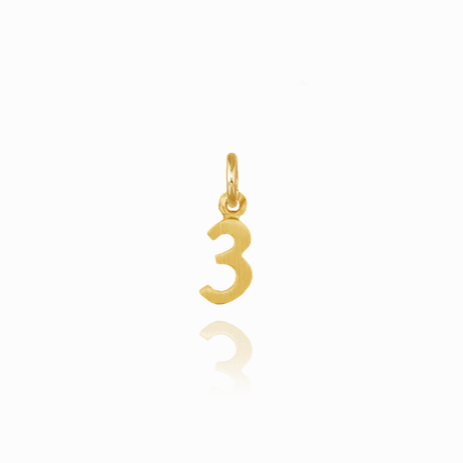 Petite Number 3 Charm - Carter's Collective Fine Jewelry