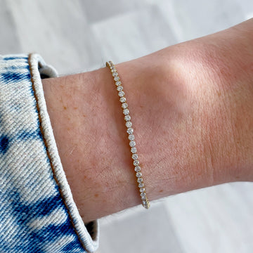 Lab Grown Floating Diamond Tennis Bracelet, 2 CTTW