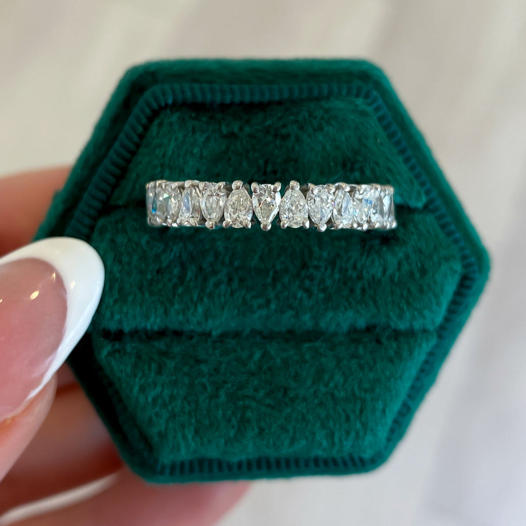 Alternating Pear Diamond Half Eternity Band, 1.16 CTTW - Carter's Collective Fine Jewelry