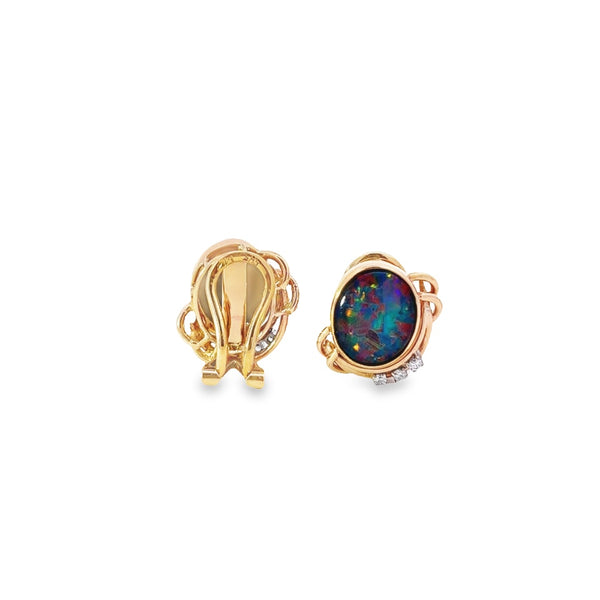 Previously Loved Opal Doublet Clip On Earrings