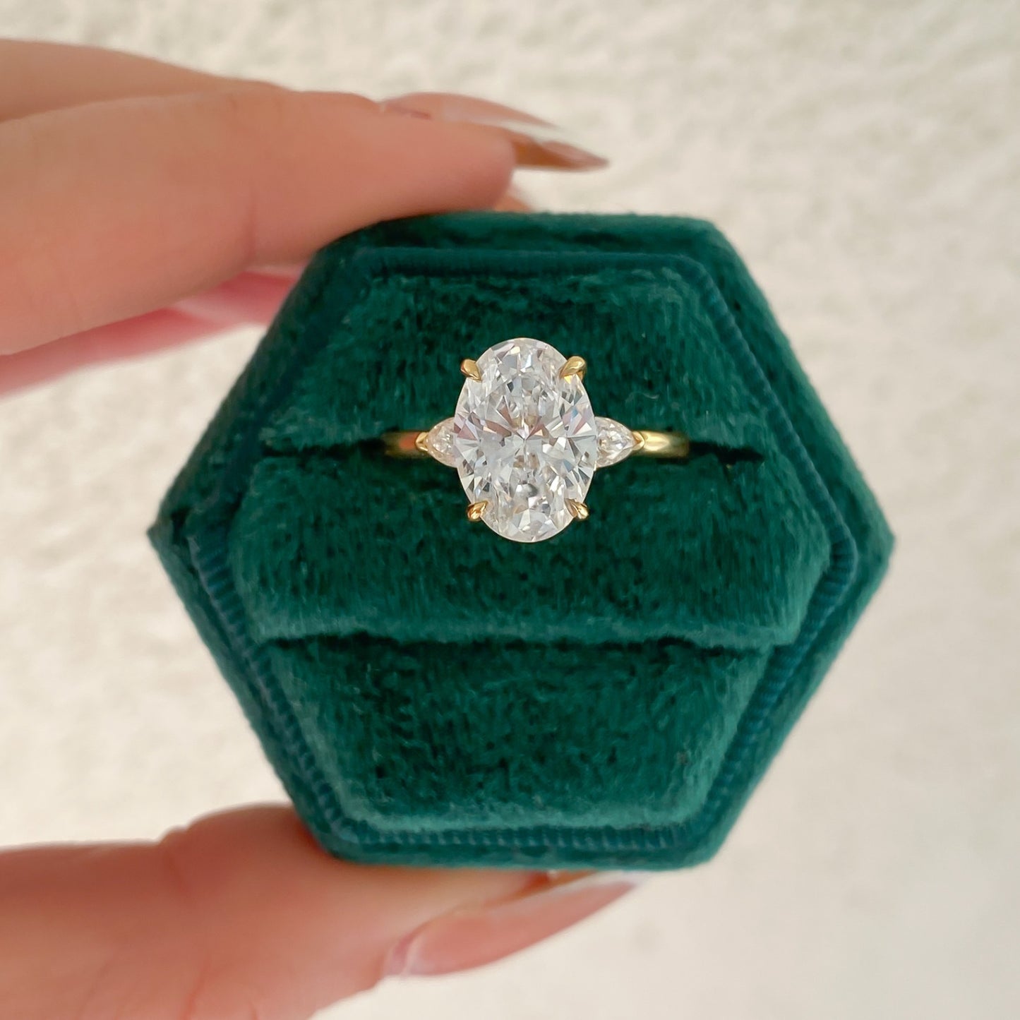 Daisy Lab Grown Oval Cut Diamond Engagement Ring, 3.35 CTTW - Carter's Collective Fine Jewelry