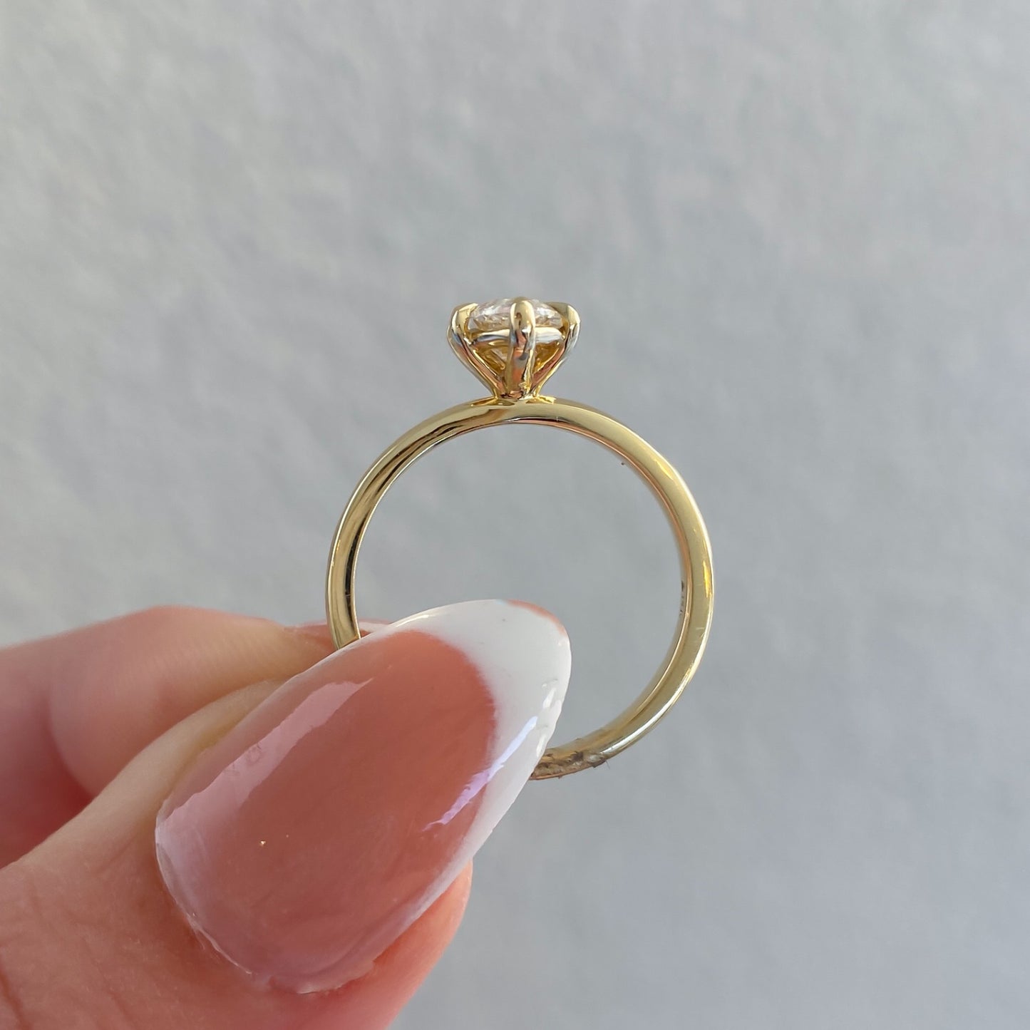 Azalea Marquise Cut Natural Diamond Solitaire Engagement Ring, 0.91 CTTW