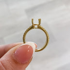 Round Double Row Diamond Band Engagement Ring Setting (Does Not Include Center Stone) - Carter's Collective Fine Jewelry