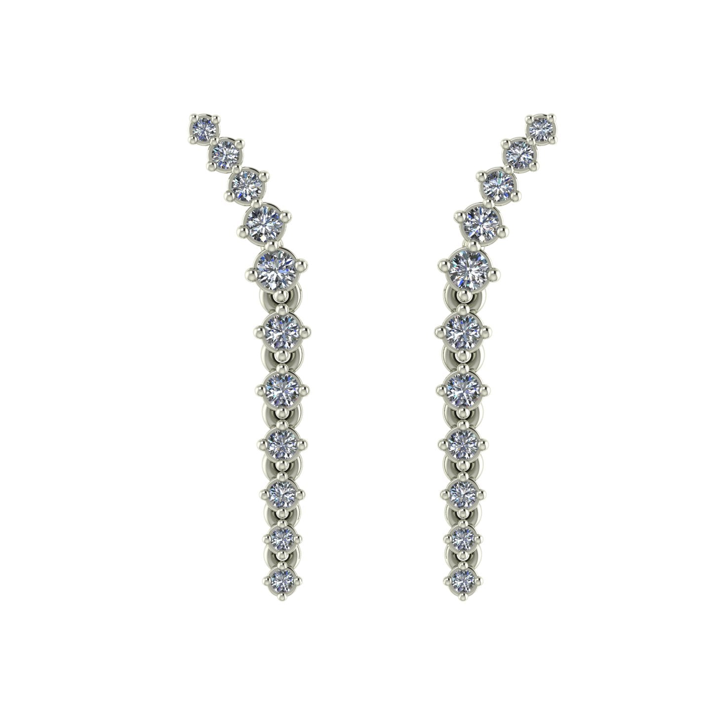 Graduated Diamond Climber Earrings