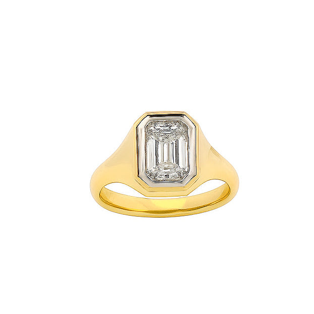 Emerald Cut Lab Grown Diamond Signet Ring, 1.43 CTTW - Carter's Collective Fine Jewelry