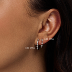 Essential Shared Prong Huggie Hoop Earrings, 0.30 CTTW - Carter's Collective Fine Jewelry