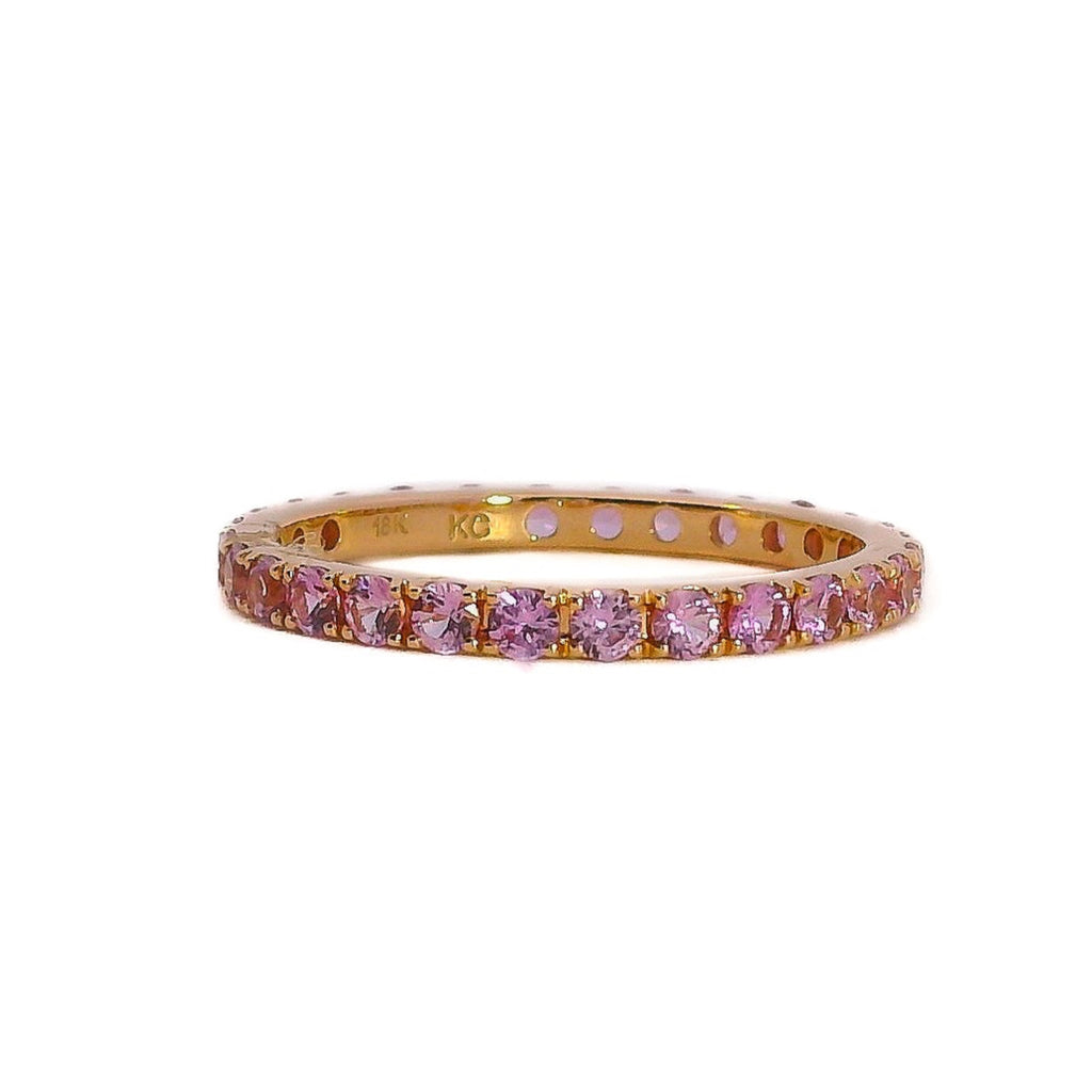 Rose Gold Pink Sapphire Eternity Band, 1.10 CTTW - Carter's Collective Fine Jewelry