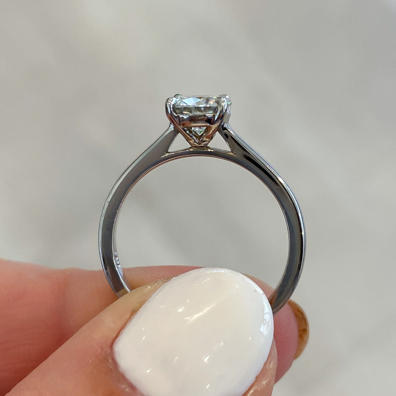 Dahlia Round Moissanite Engagement Ring
