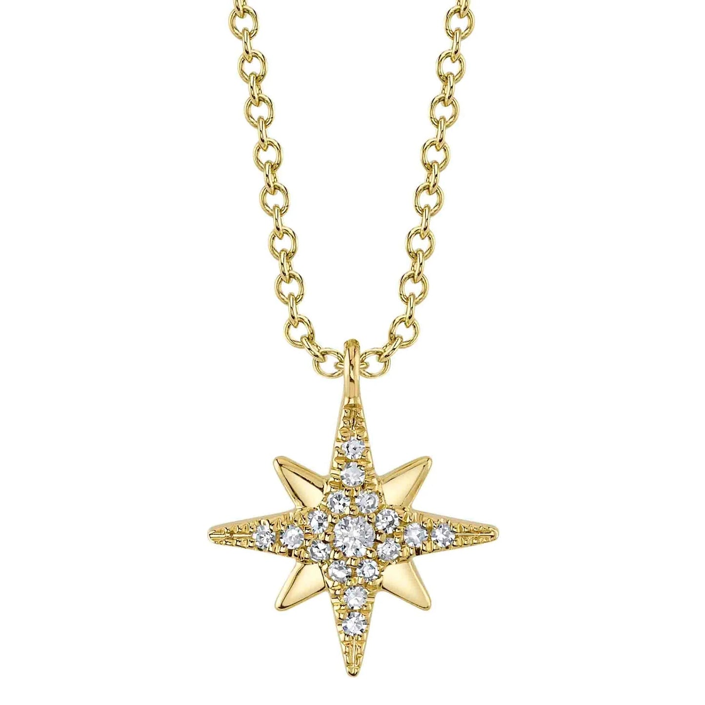 North Star Diamond Starburst Necklace, 0.06 CTTW - Carter's Collective Fine Jewelry