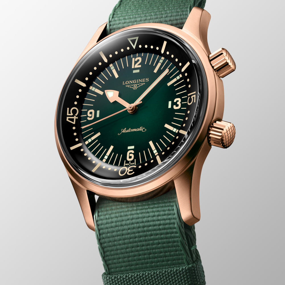
                  
                    Longines "Legend Diver" Watch - Bronze/Titanium with Green Dial, 42mm - Carter's Collective Fine Jewelry
                  
                