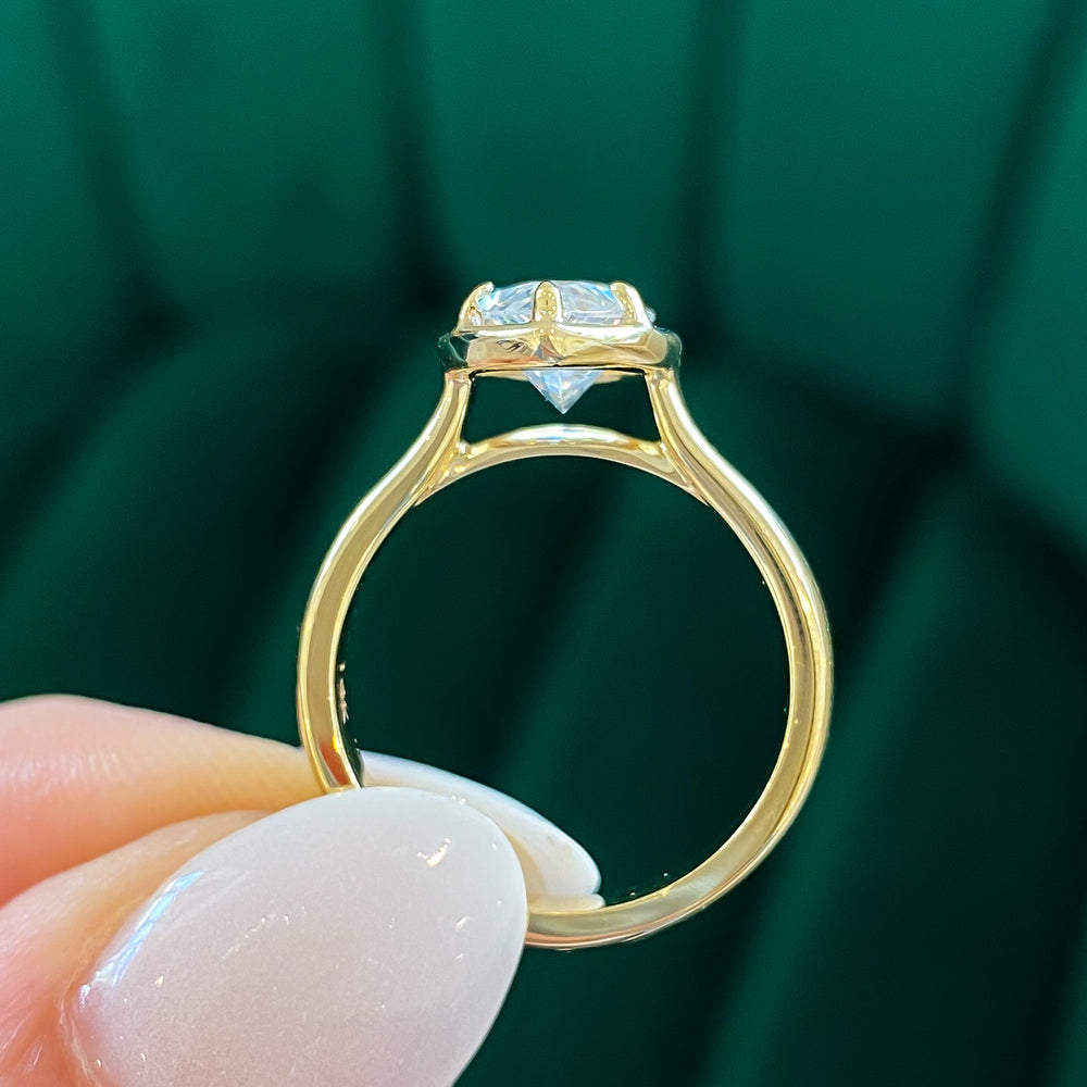 
                  
                    Faux Bezel Marquise Flat Band Solitaire Engagement Ring Setting (Does Not Include Center Stone)
                  
                