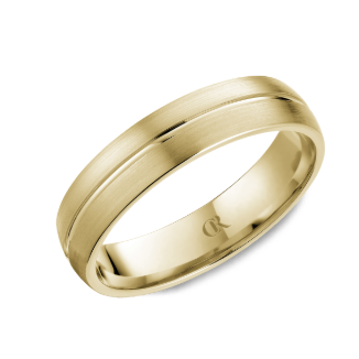 Men's Wedding Band with Sandpaper Finish and Center Cut, 5mm - Carter's Collective Fine Jewelry