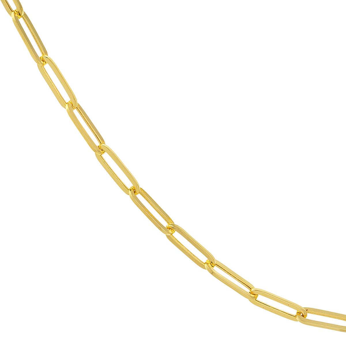 14 Karat Yellow Gold Paper Clip Bracelet 8"