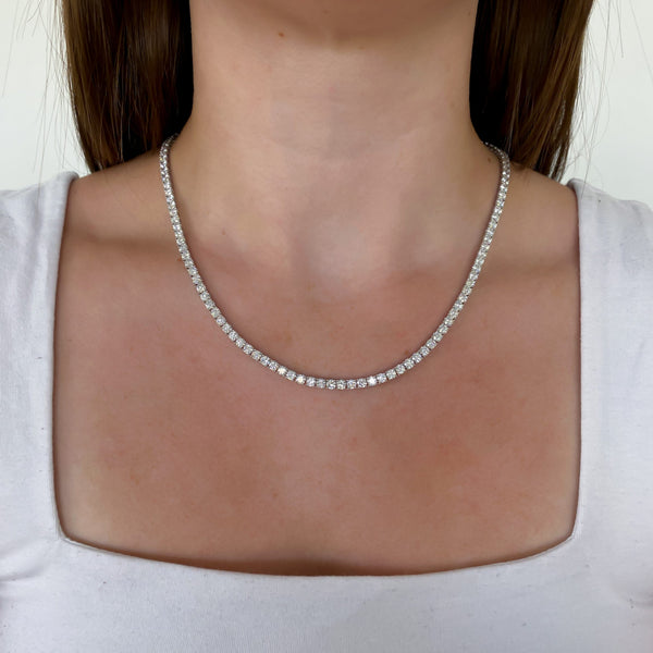 Lab Grown Classic Diamond Tennis Necklace, 20.30 CTTW