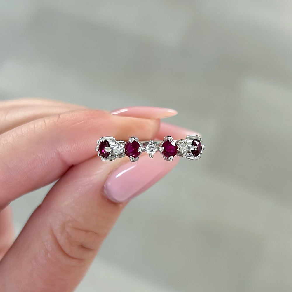 
                  
                    Alternating Ruby and Diamond Stackable Ring
                  
                