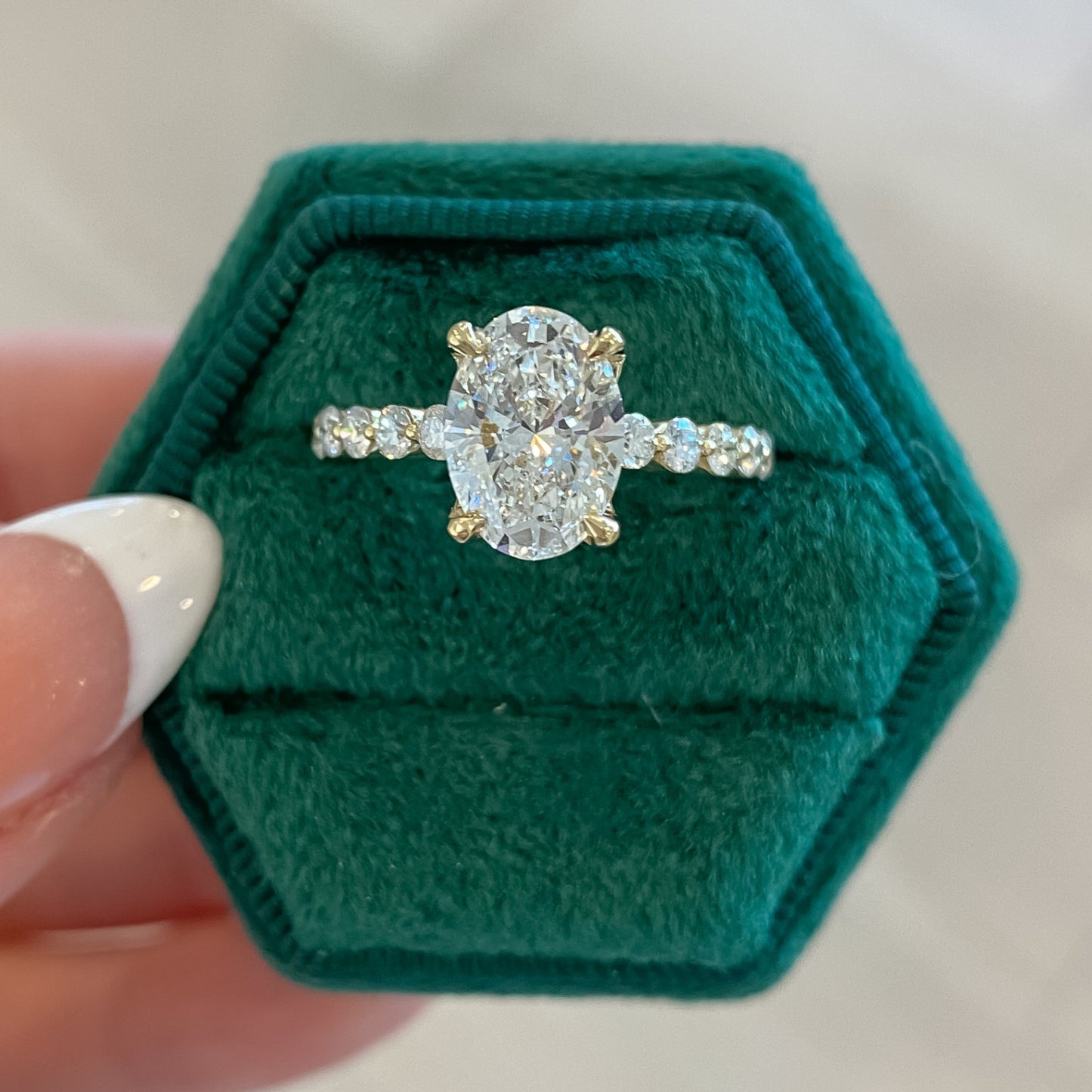 Aster Shared Prong Oval Lab Grown Diamond Engagement Ring