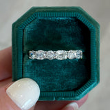 Alternating Cushion and Round Diamond Half Eternity Band