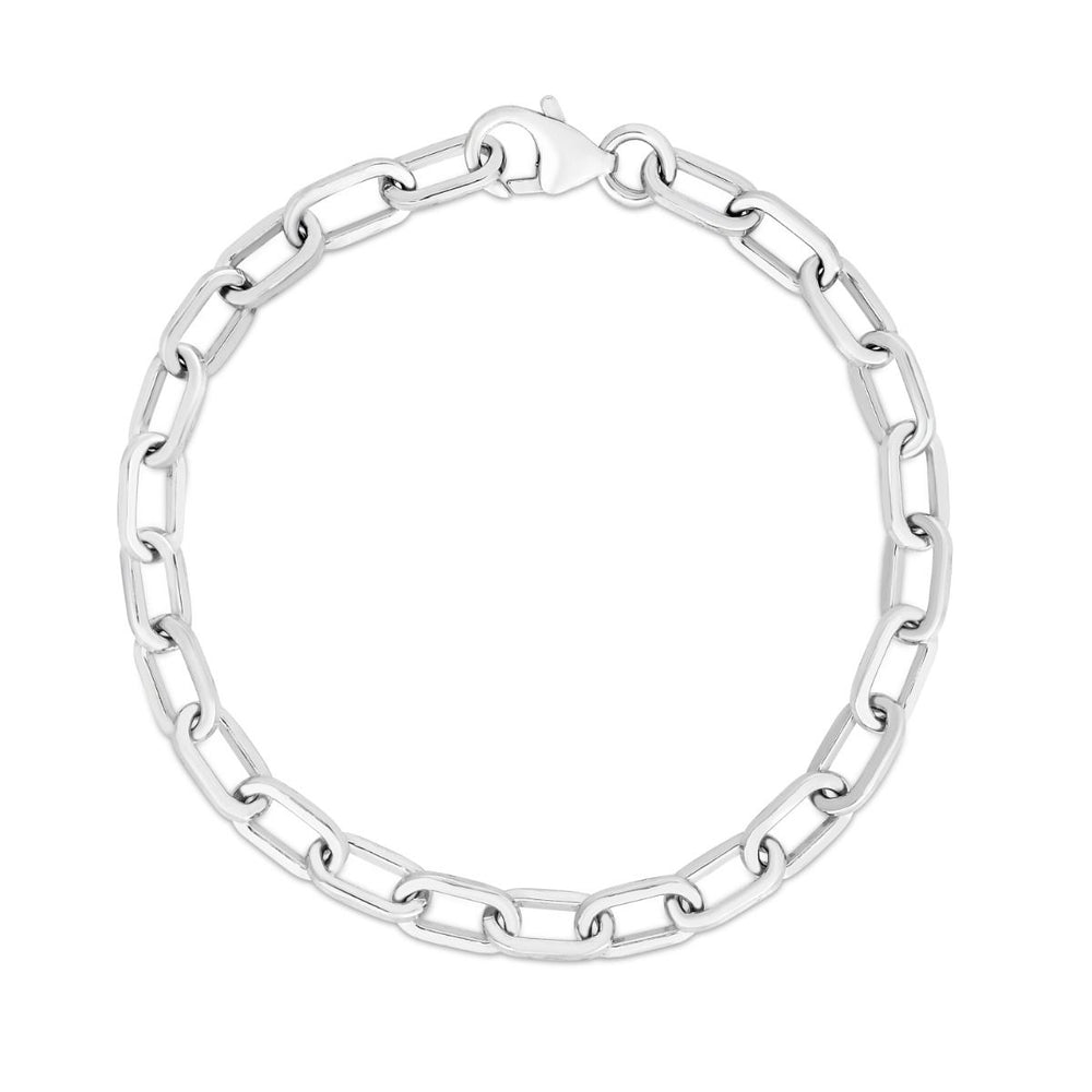 Sterling Silver Paper Clip Chain Necklace, 18 Inches