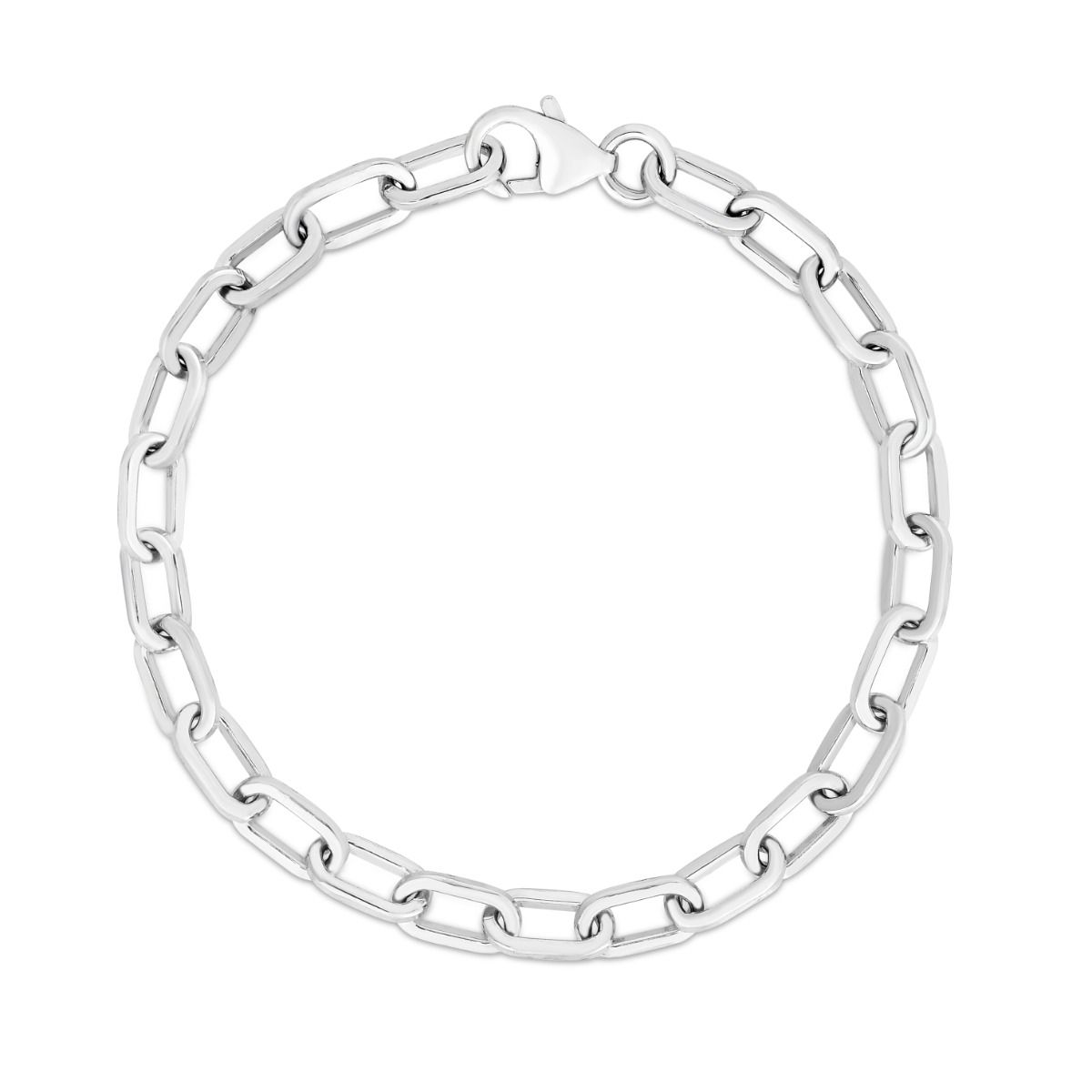 Sterling Silver Paper Clip Chain Necklace, 18 Inches